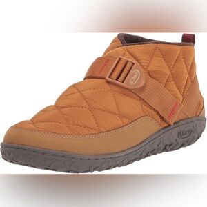 Chaco Ramble Puff Quilted Ankle Boots in Orange and Brown - W8